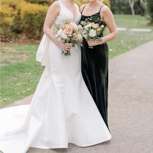 Revelry Skye Hunter Green Velvet Bridesmaid Dress